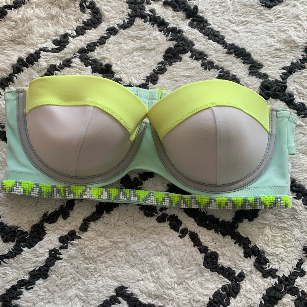 Victoria Secret Neon swim top with beading